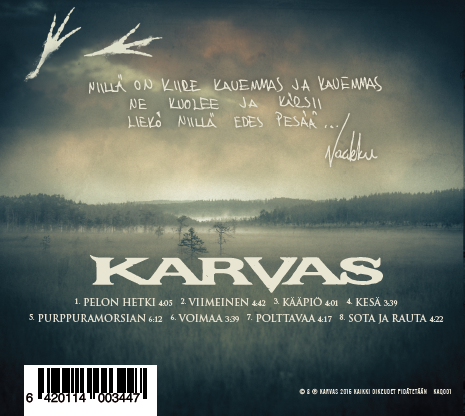 Karvas: Viimeinen - CD-takakansi